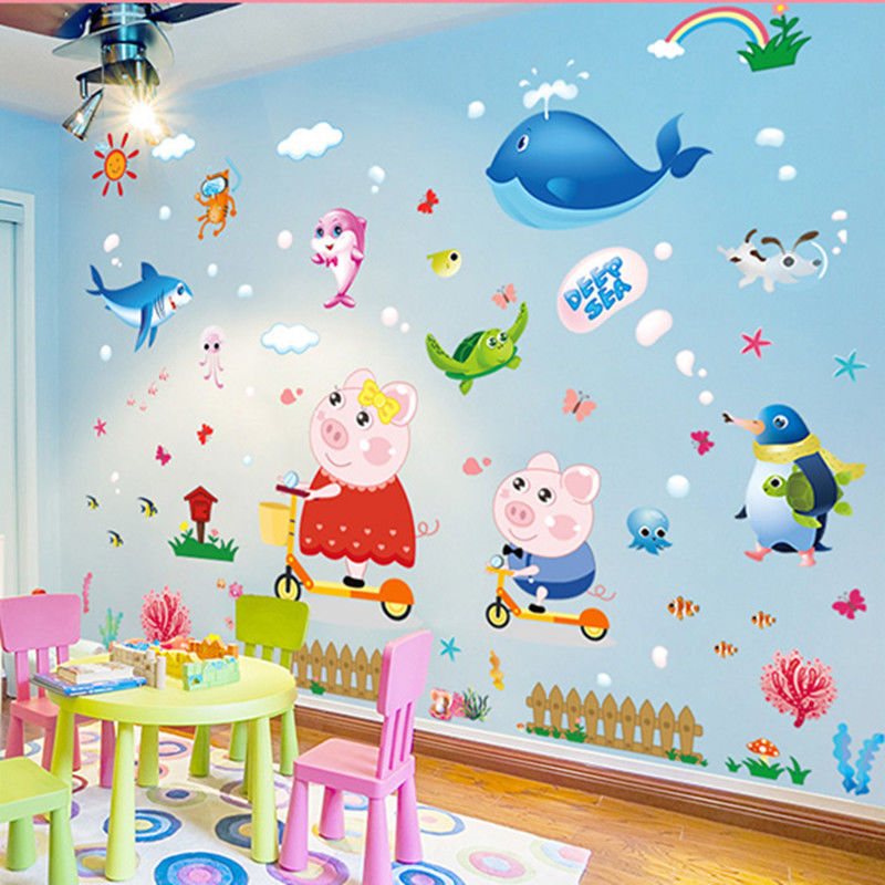 Cartoon Animal Wall Stickers Children's Room Decoration Cute