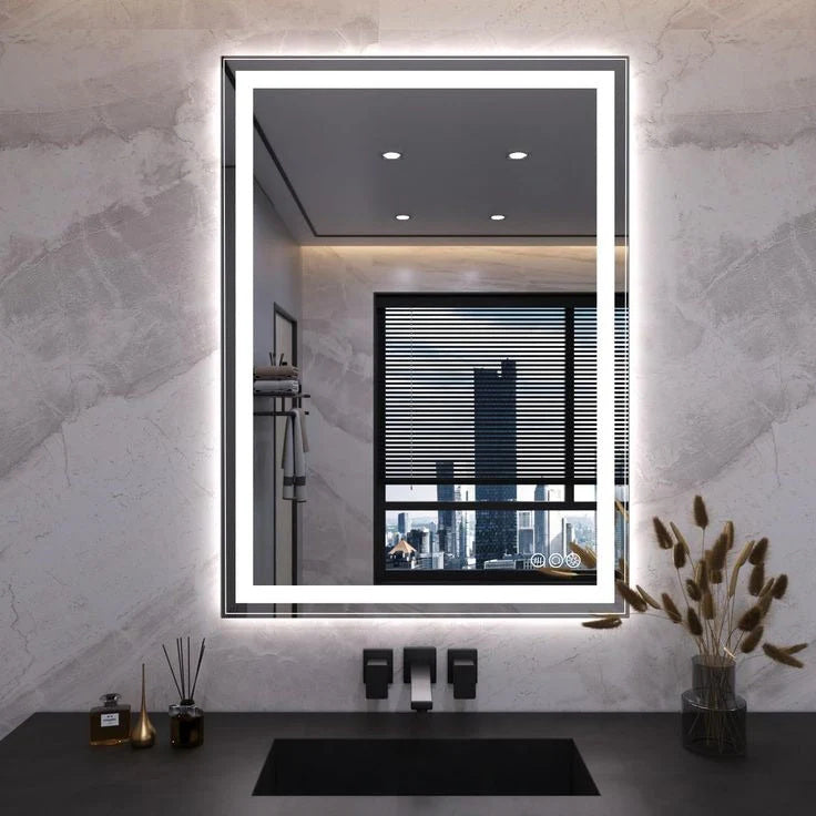 Square Defogging Bathroom Mirror Bathroom LED Light