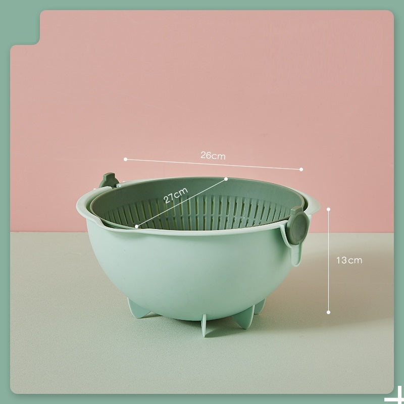 Household Vegetable Washing Kitchen Double Layer Flip Drain Basket