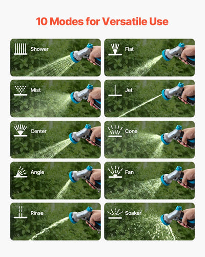 Hose Nozzle 10 Spray Patterns Garden Hose Nozzle Sprayer For Watering & Washing