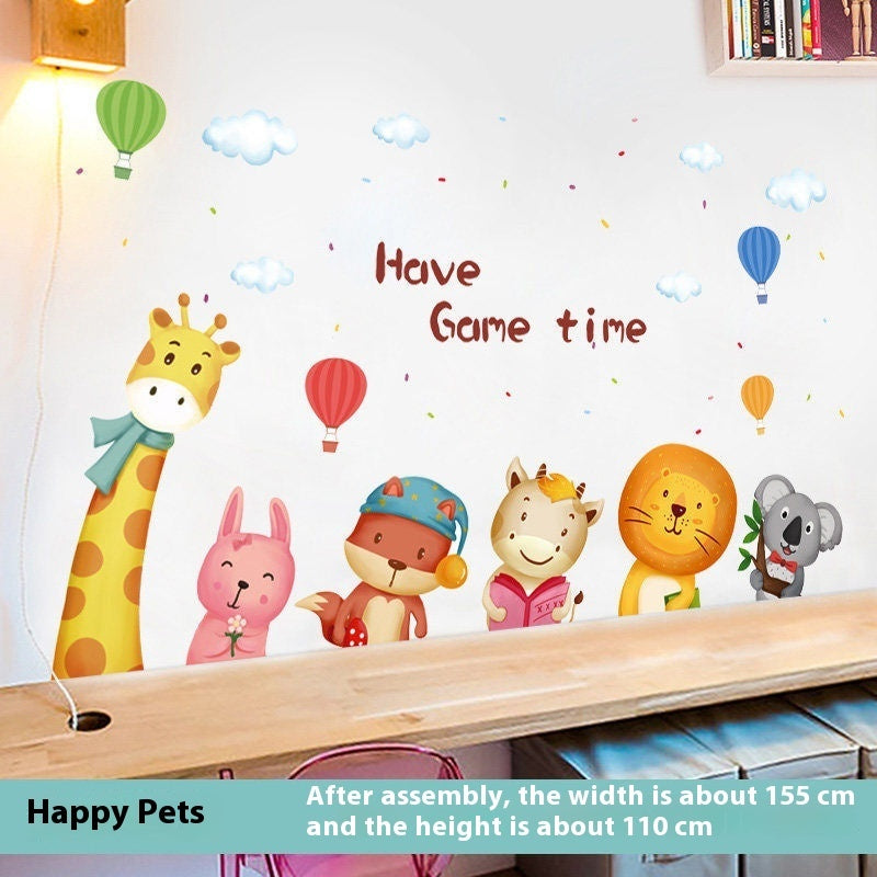 Cartoon Animal Wall Stickers Children's Room Decoration Cute