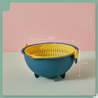 Household Vegetable Washing Kitchen Double Layer Flip Drain Basket