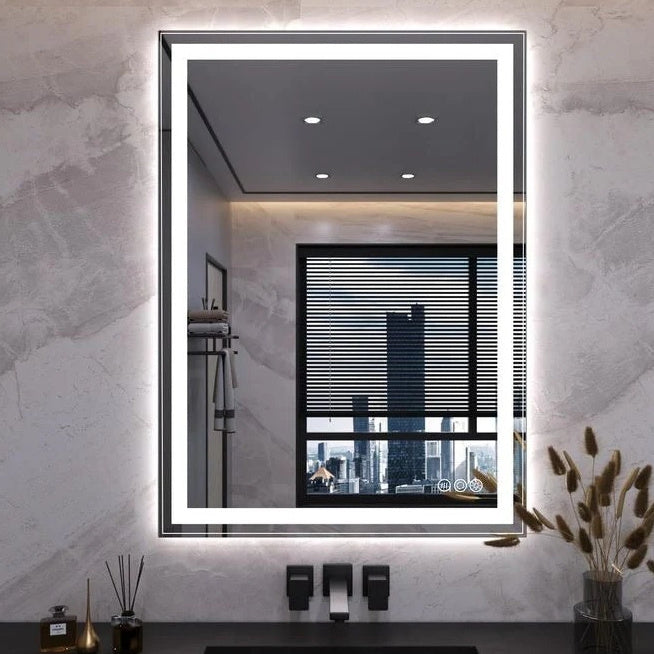 Square Defogging Bathroom Mirror Bathroom LED Light