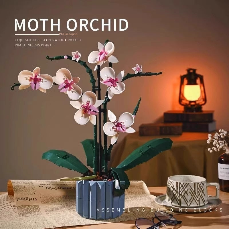 Butterfly Orchid Building Blocks Starry Sky Children's Assembled Toys